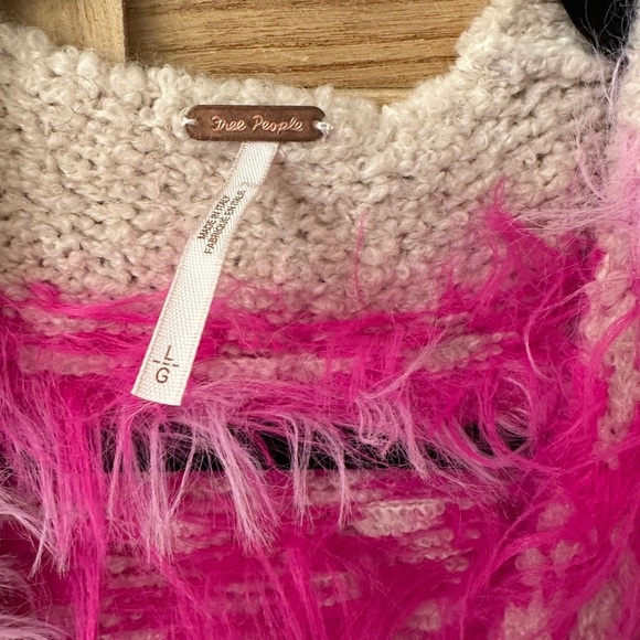 Free People Pink Hollywood Cardi At In Ivory Size L - Picture 6 of 10
